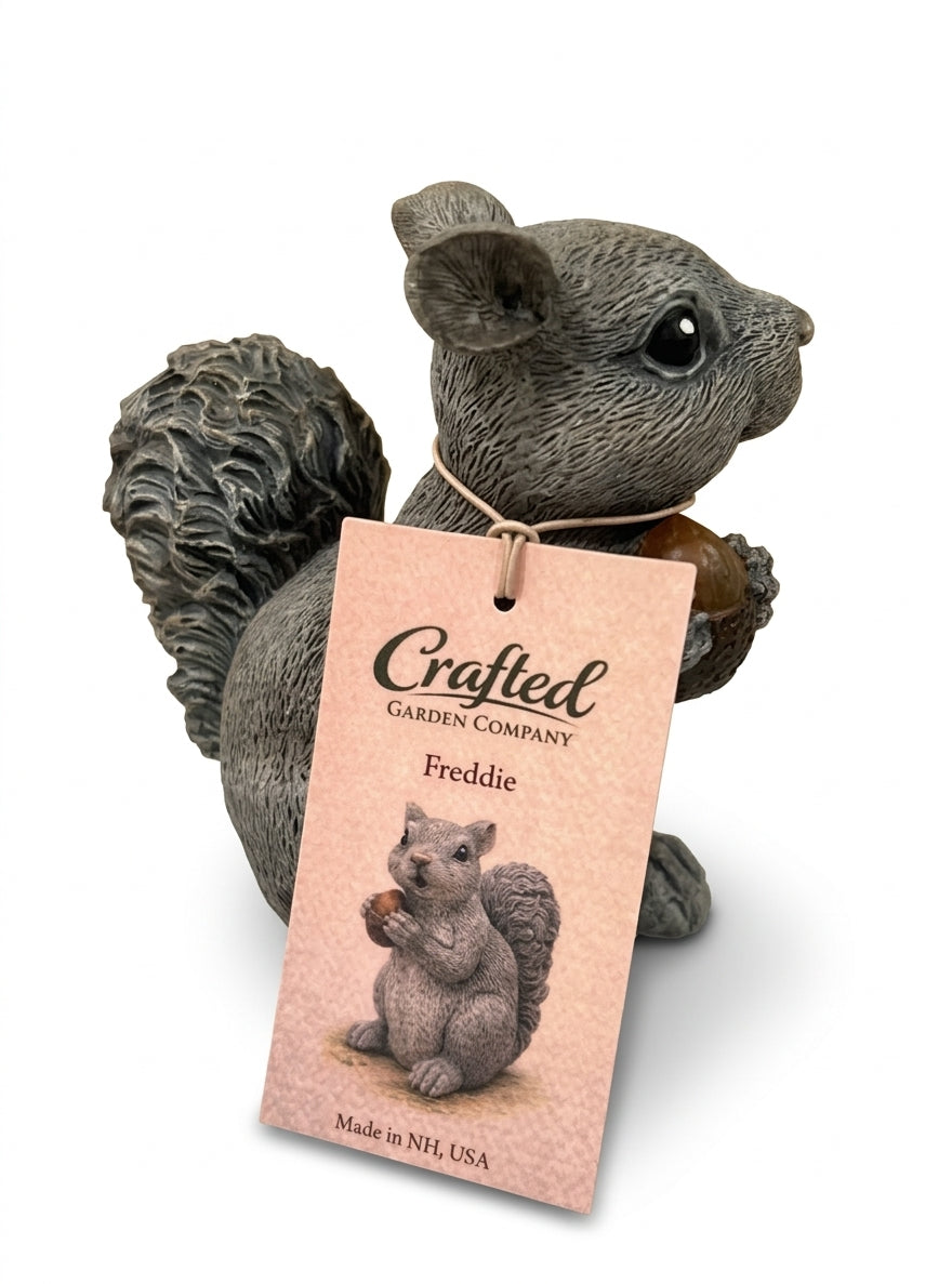 Handmade Concrete Squirrel Statue | Freddie