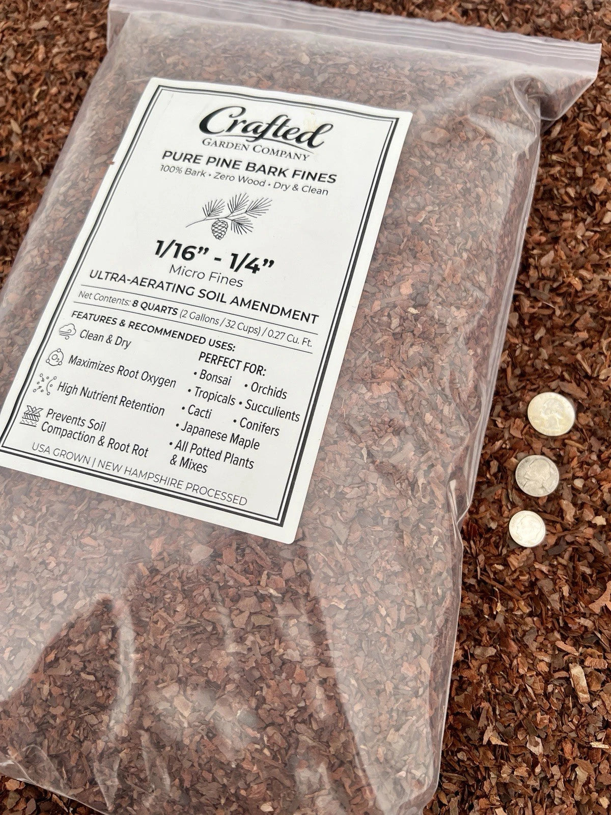 Pure Pine Bark Fines | 1/16" to 1/4" (8 Qt)