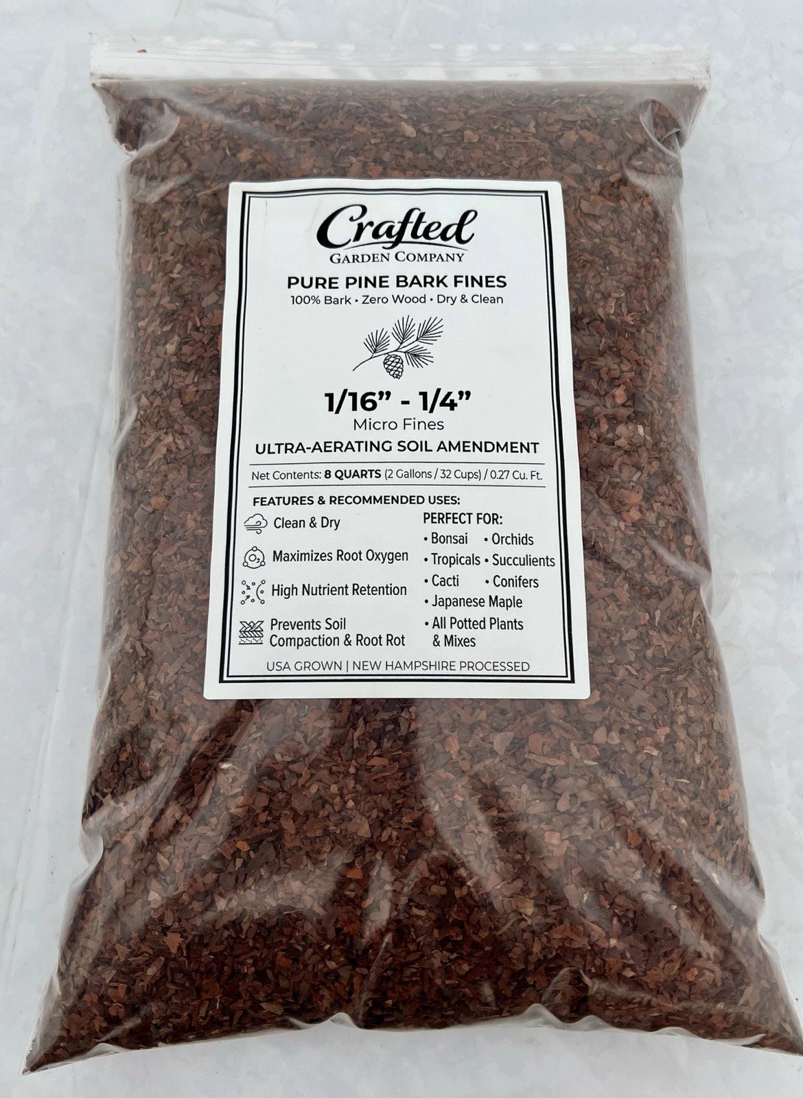 Pure Pine Bark Fines | 1/16" to 1/4" (8 Qt)